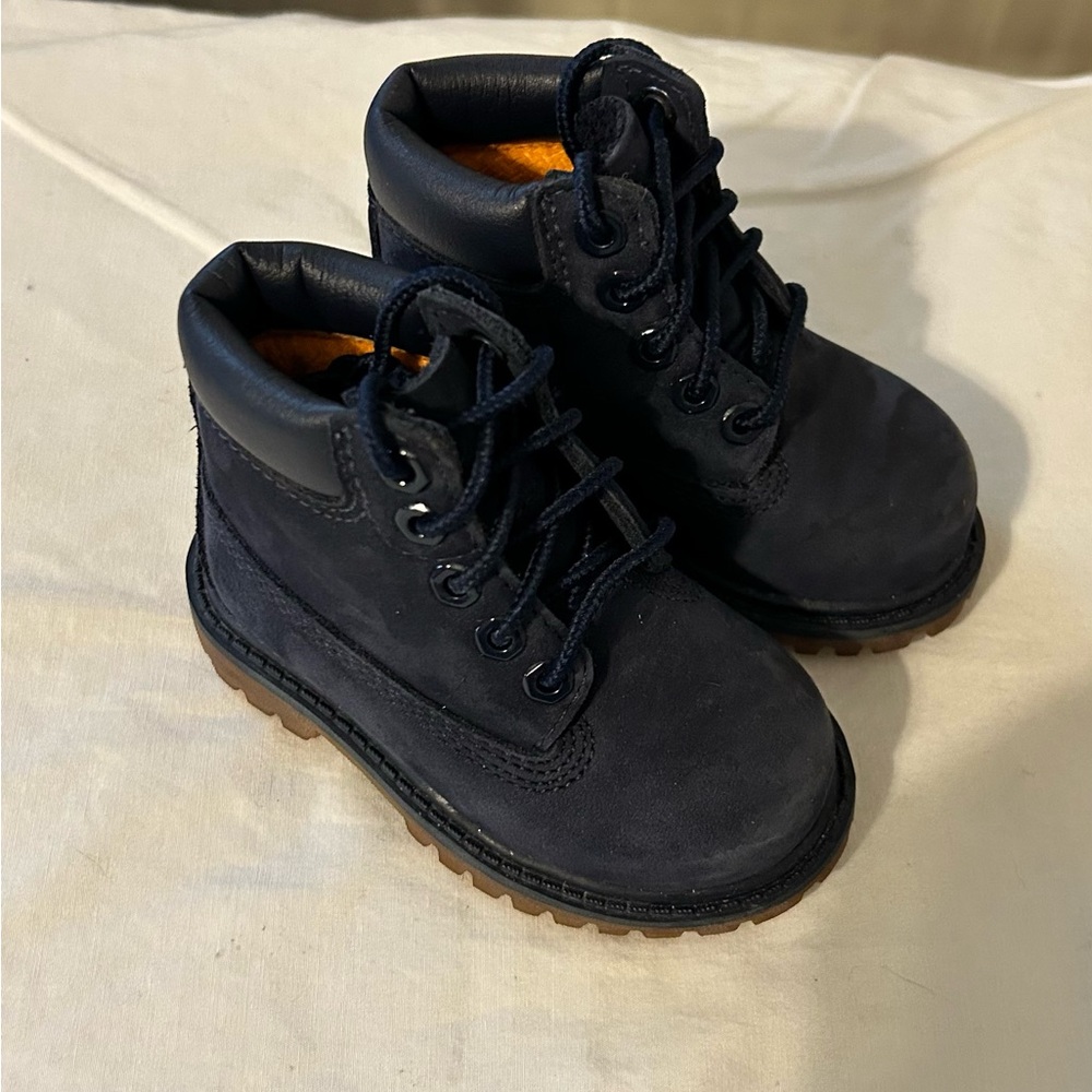Timberland Toddler Navy Blue 6” Premium Waterproof Boots Size 4